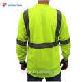 Class 2 High Visibility Reflective Neon Orange Color Moisture Wicking Mesh Polo Shirt Long Sleeve